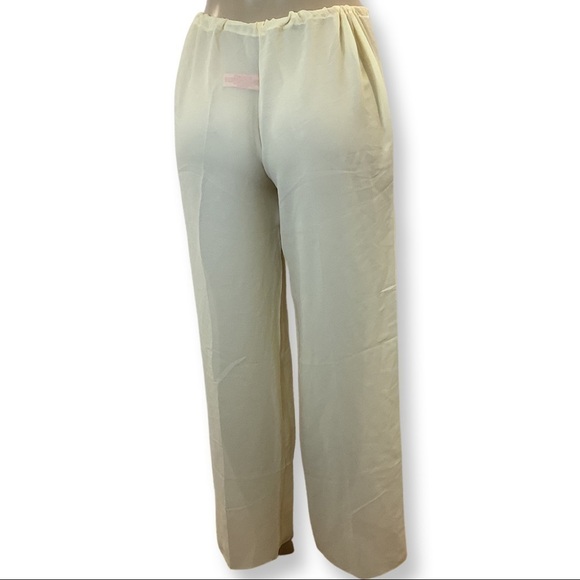 Zuliana Size Medium Baby Yellow Sheer Waist Tie Beach Pants. Made in USA. New - Picture 3 of 5